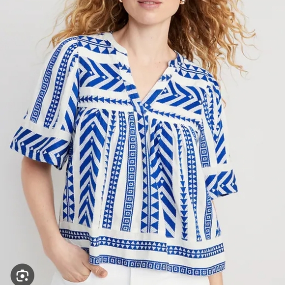 Old Navy Tops - Old Navy Blue Boxy Short Sleeve Blouse